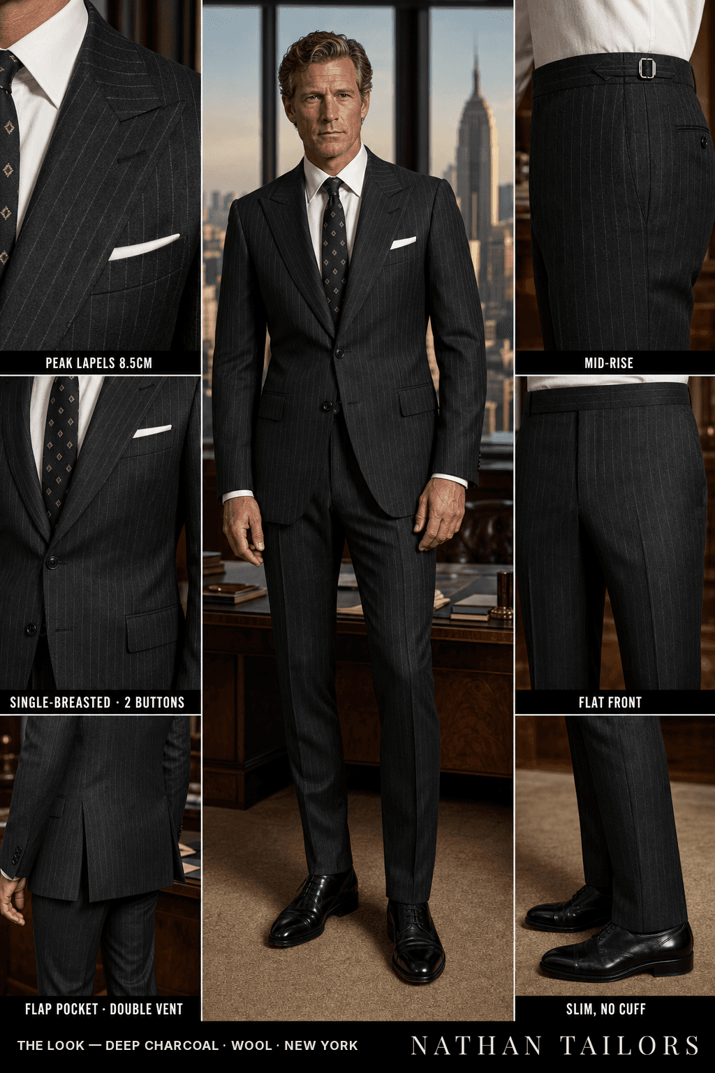 deep charcoal chalk_stripe single-breasted bespoke suit — custom tailored by Nathan Tailors, the Hoi An custom tailor