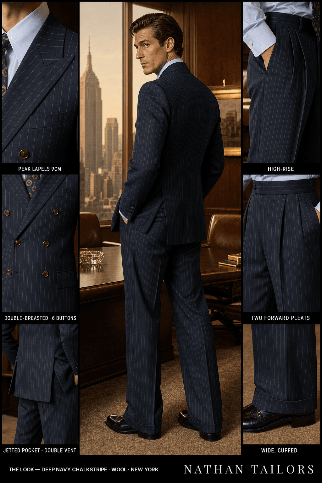 deep navy chalkstripe chalk_stripe double-breasted bespoke suit — custom tailored by Nathan Tailors, the Hoi An custom tailor