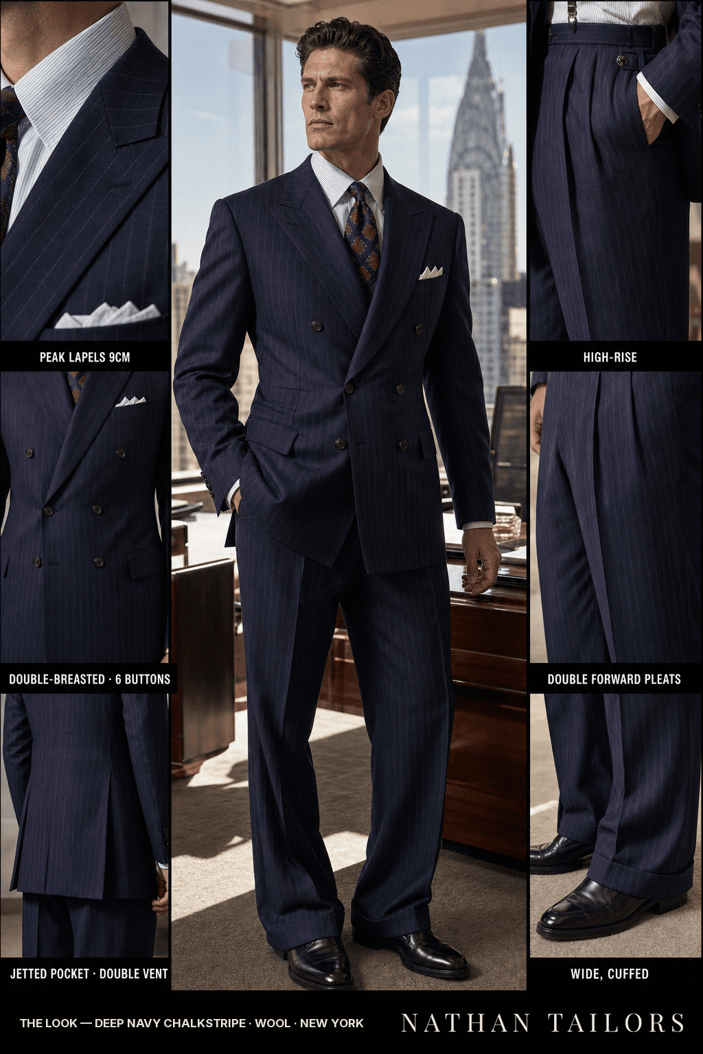 deep navy chalkstripe chalk_stripe double-breasted bespoke suit — custom tailored by Nathan Tailors, the Hoi An custom tailor