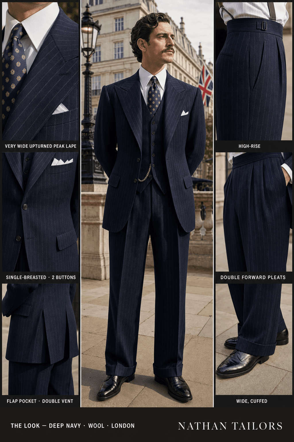 deep navy chalk_stripe single-breasted bespoke suit — custom tailored by Nathan Tailors, the Hoi An custom tailor