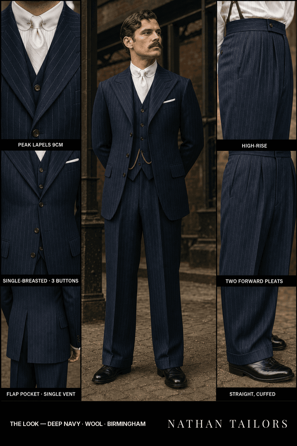 deep navy chalk_stripe single-breasted bespoke suit — custom tailored by Nathan Tailors, the Hoi An custom tailor