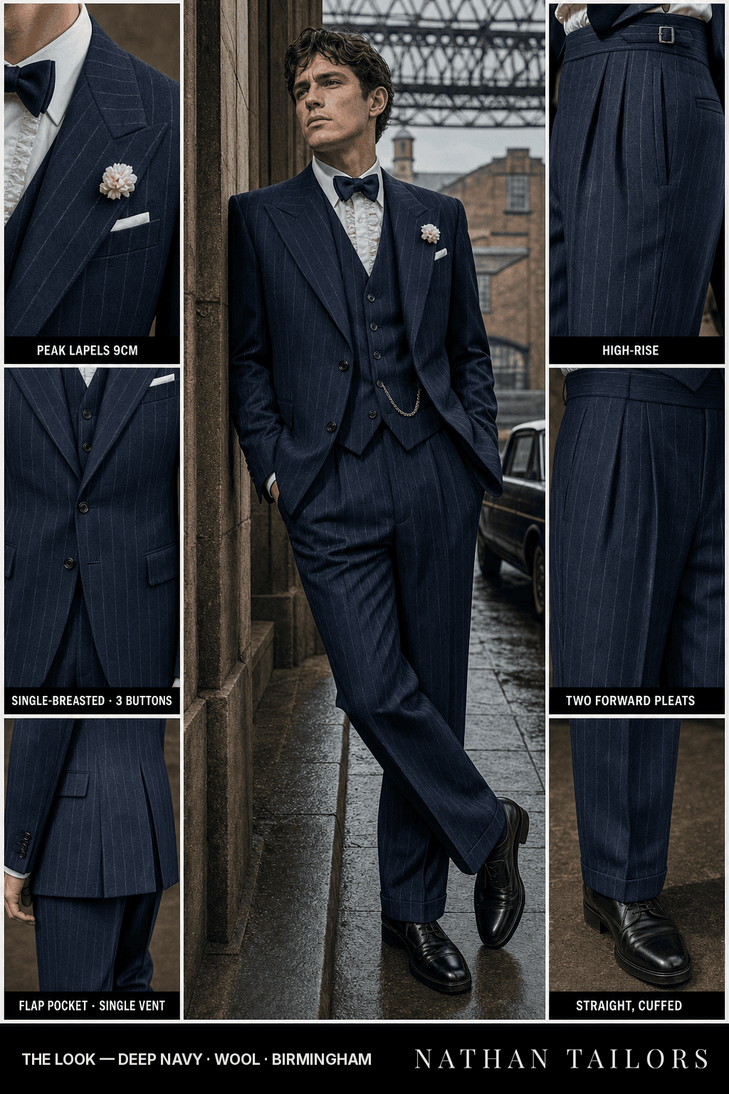 deep navy chalk_stripe single-breasted bespoke suit — custom tailored by Nathan Tailors, the Hoi An custom tailor