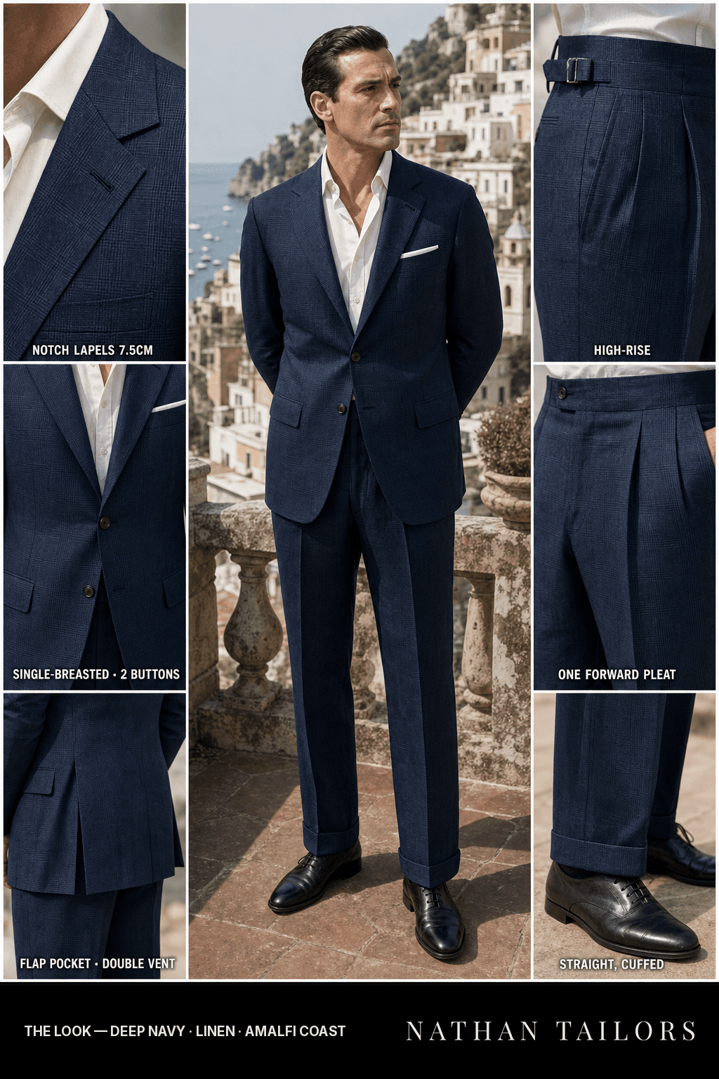 deep navy glen_plaid single-breasted bespoke suit — custom tailored by Nathan Tailors, the Hoi An custom tailor