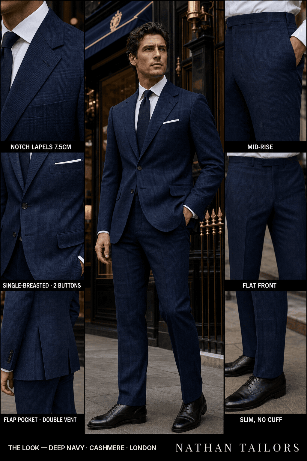 deep navy glen_plaid single-breasted bespoke suit — custom tailored by Nathan Tailors, the Hoi An custom tailor
