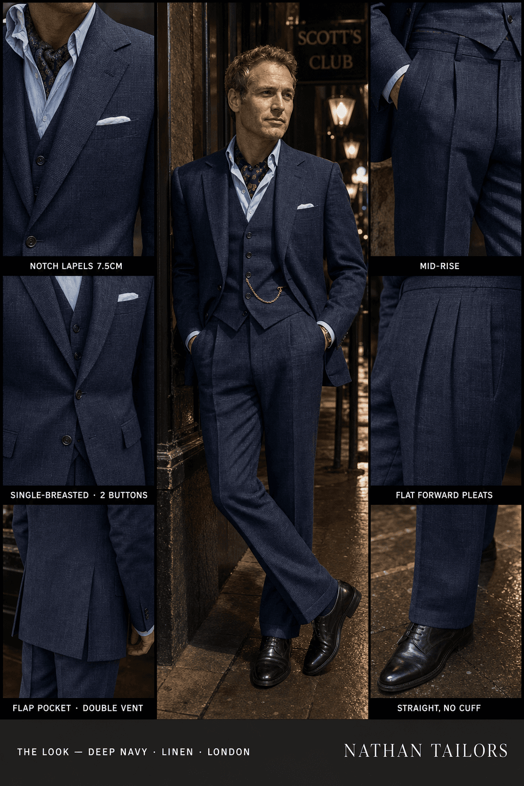 deep navy glen_plaid single-breasted bespoke suit — custom tailored by Nathan Tailors, the Hoi An custom tailor