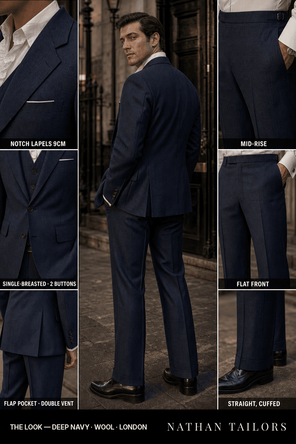 deep navy glen_plaid single-breasted bespoke suit — custom tailored by Nathan Tailors, the Hoi An custom tailor