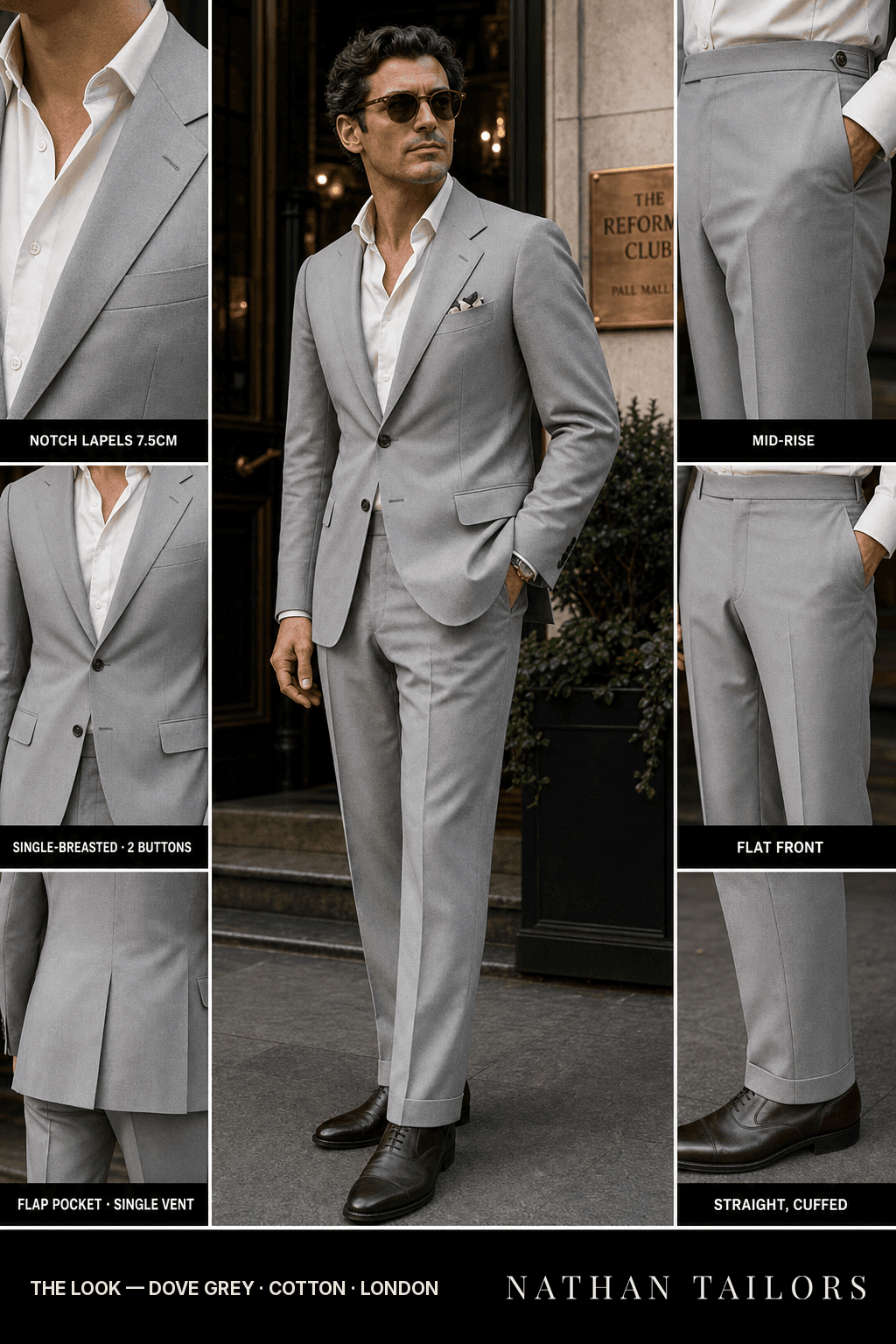 dove grey single-breasted bespoke suit — custom tailored by Nathan Tailors, the Hoi An custom tailor