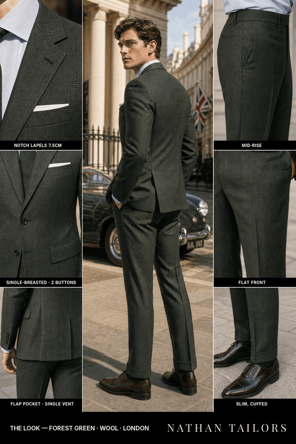 forest green glen_plaid single-breasted bespoke suit — custom tailored by Nathan Tailors, the Hoi An custom tailor