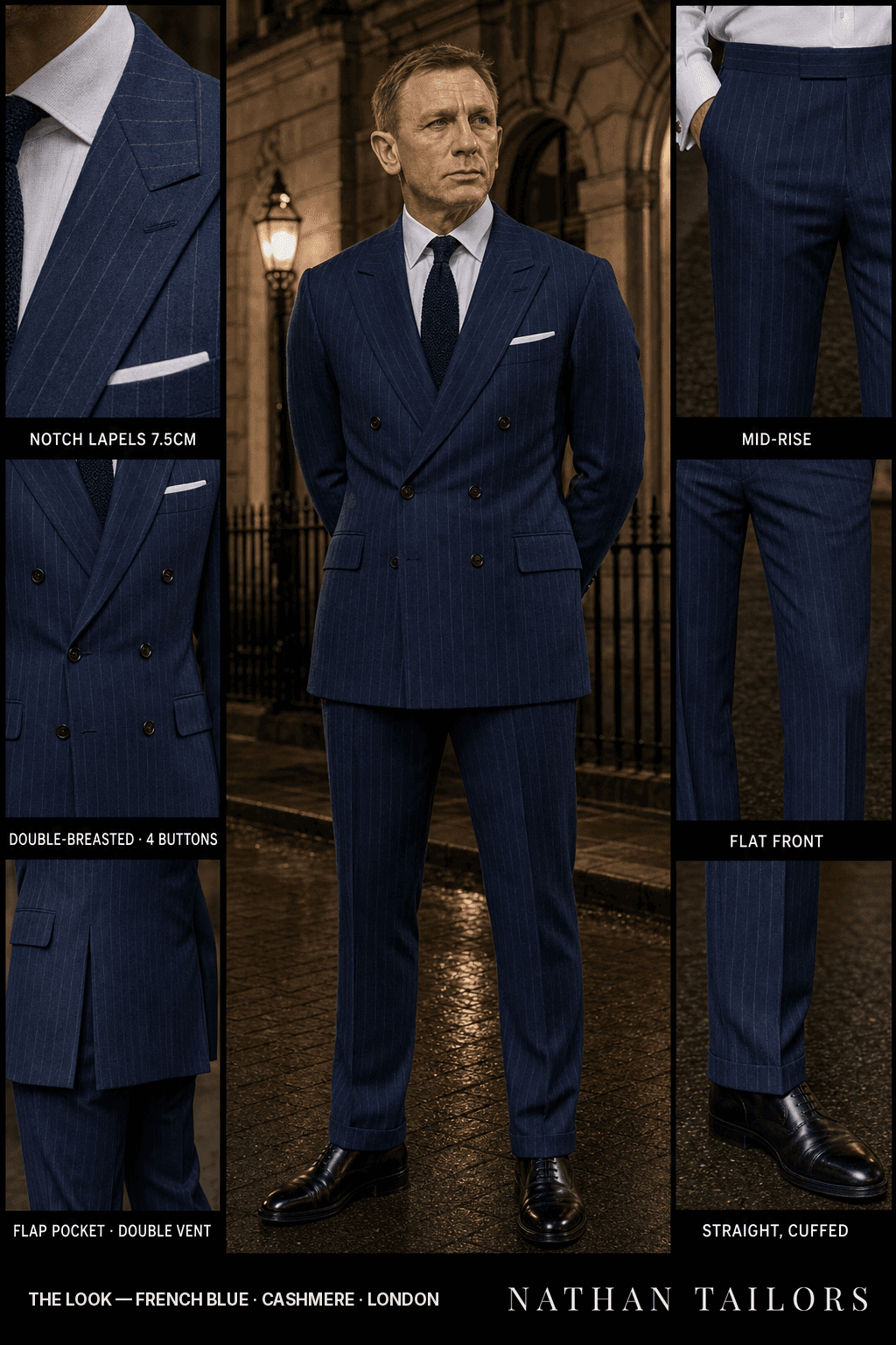 french blue chalk_stripe double-breasted bespoke suit — custom tailored by Nathan Tailors, the Hoi An custom tailor