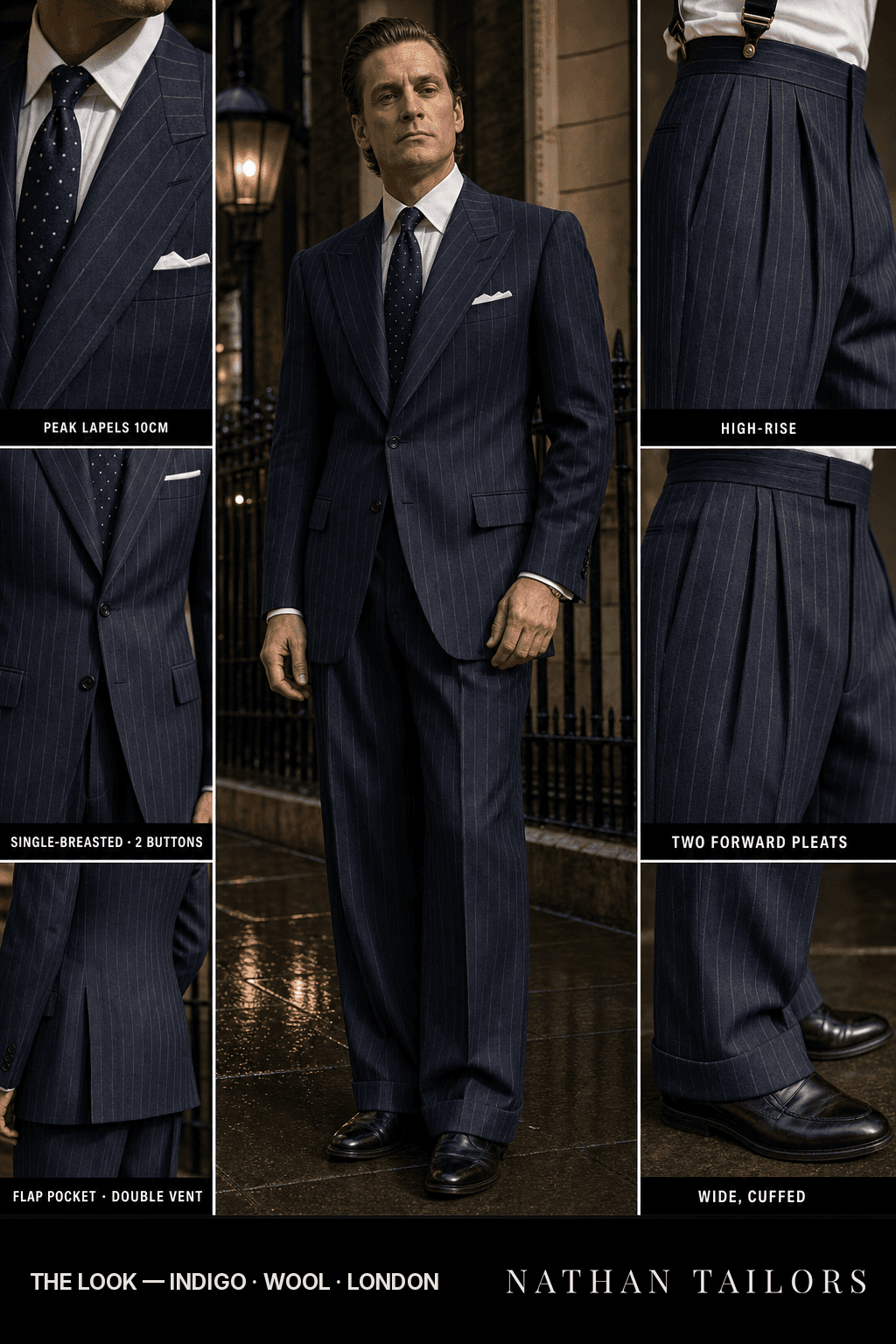indigo chalk_stripe single-breasted bespoke suit — custom tailored by Nathan Tailors, the Hoi An custom tailor
