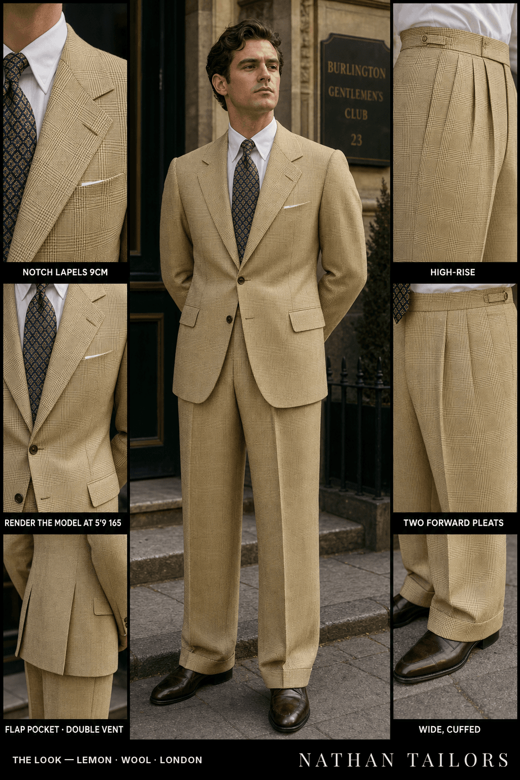 lemon glen_plaid single-breasted bespoke suit — custom tailored by Nathan Tailors, the Hoi An custom tailor