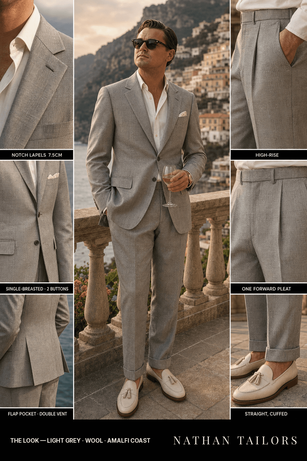 light grey glen_plaid single-breasted bespoke suit — custom tailored by Nathan Tailors, the Hoi An custom tailor