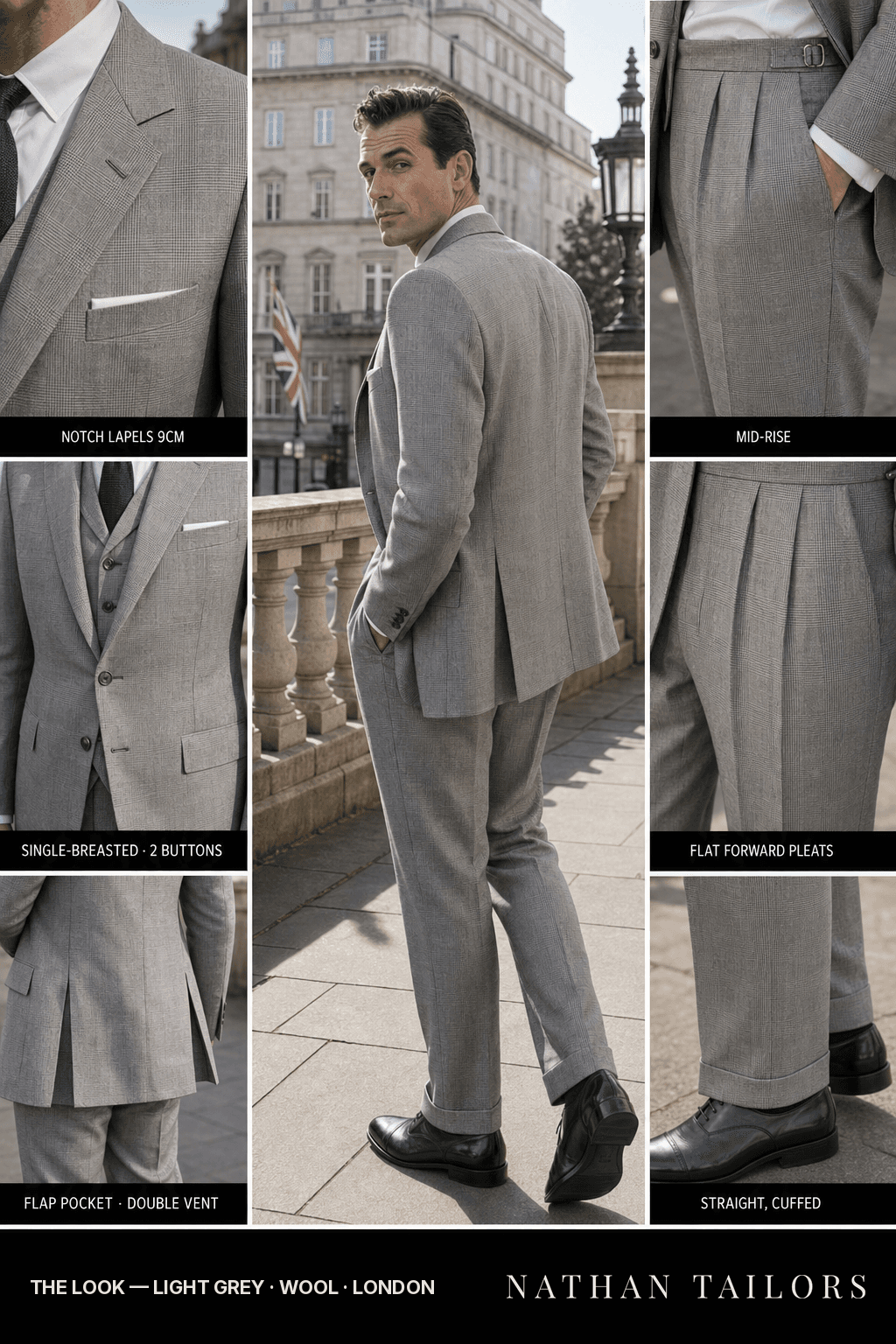 light grey glen_plaid single-breasted bespoke suit — custom tailored by Nathan Tailors, the Hoi An custom tailor