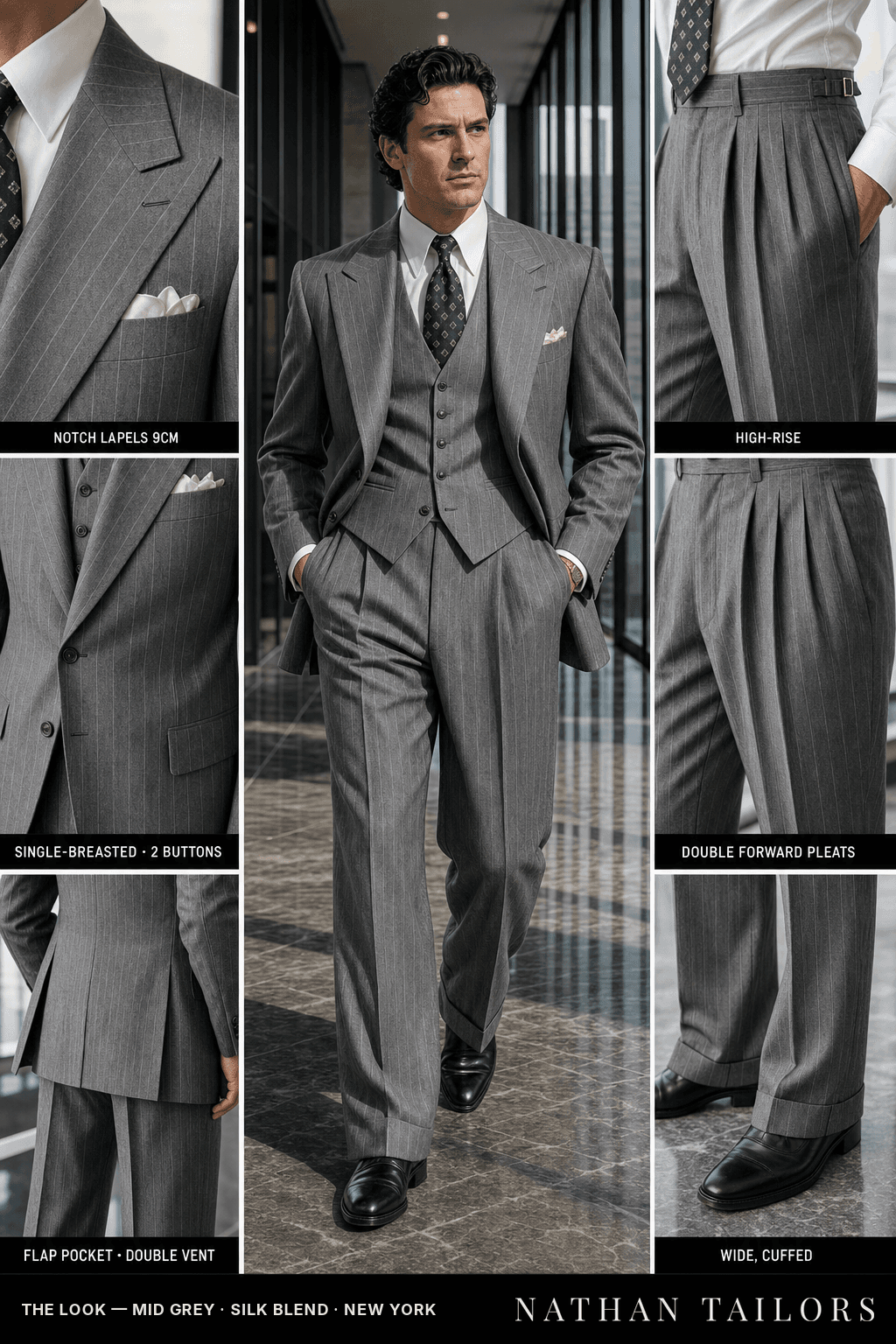 mid grey chalk_stripe single-breasted bespoke suit — custom tailored by Nathan Tailors, the Hoi An custom tailor