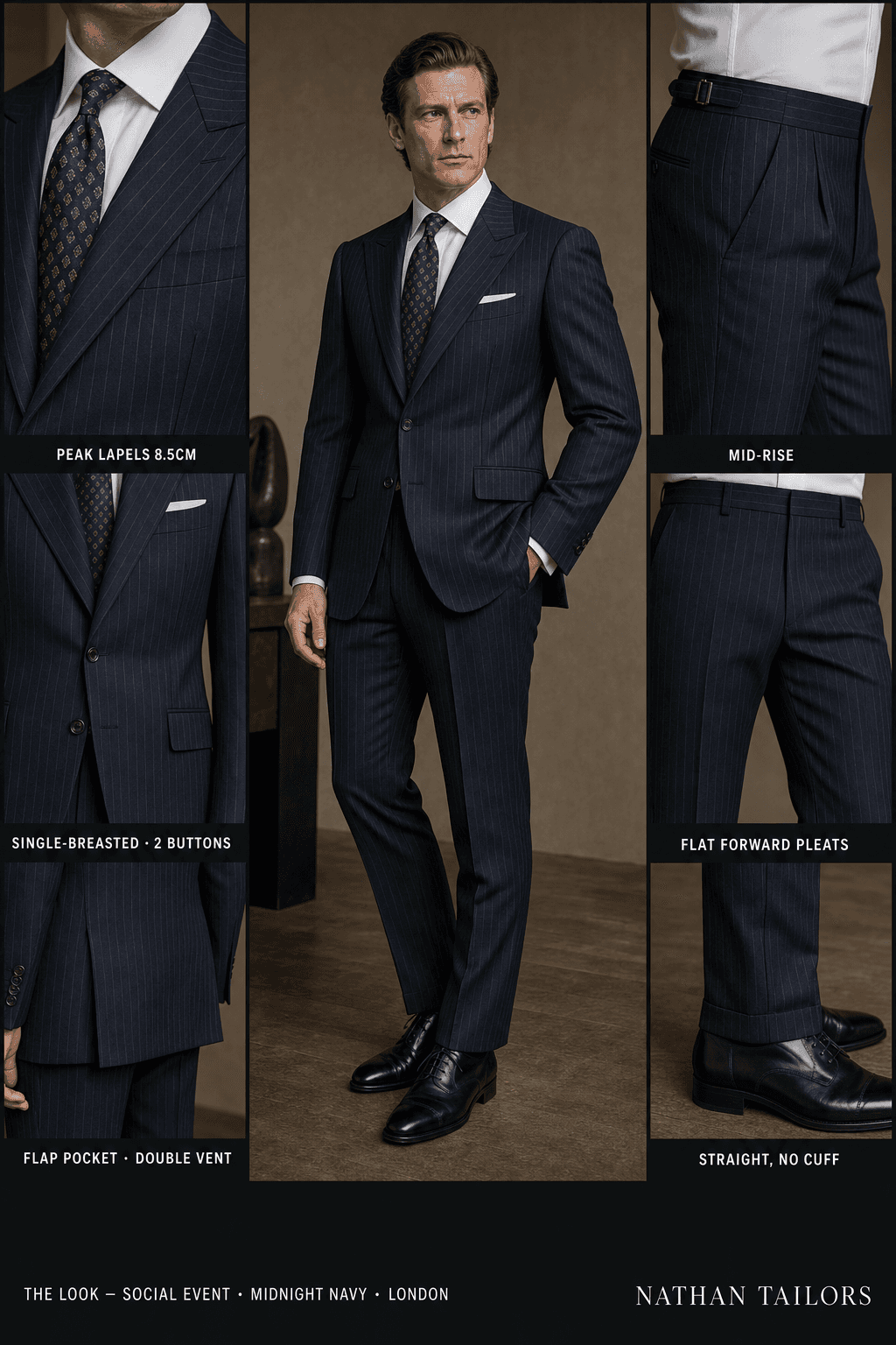 midnight navy chalk_stripe single-breasted bespoke suit — custom tailored by Nathan Tailors, the Hoi An custom tailor