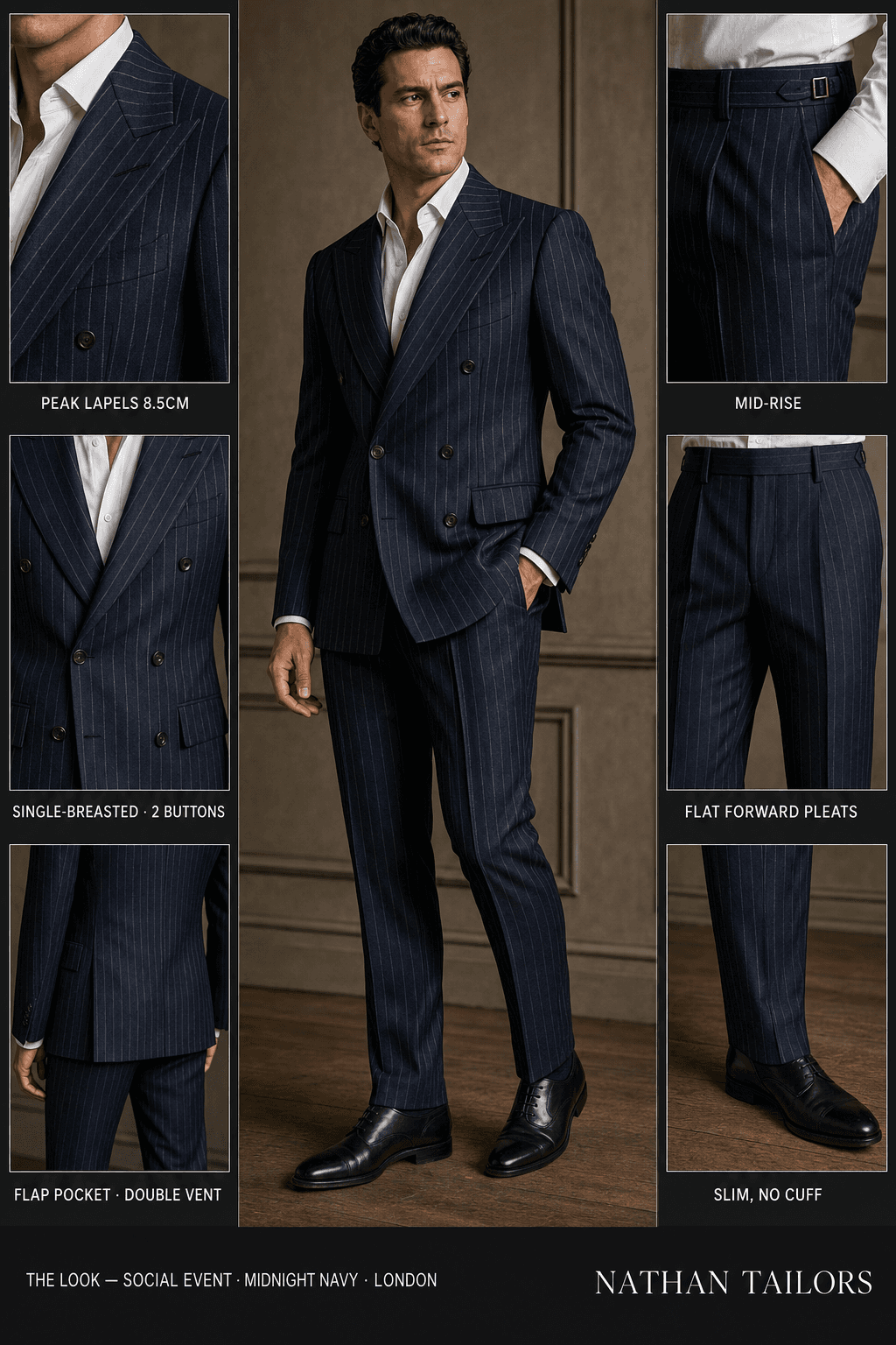 midnight navy chalk_stripe single-breasted bespoke suit — custom tailored by Nathan Tailors, the Hoi An custom tailor