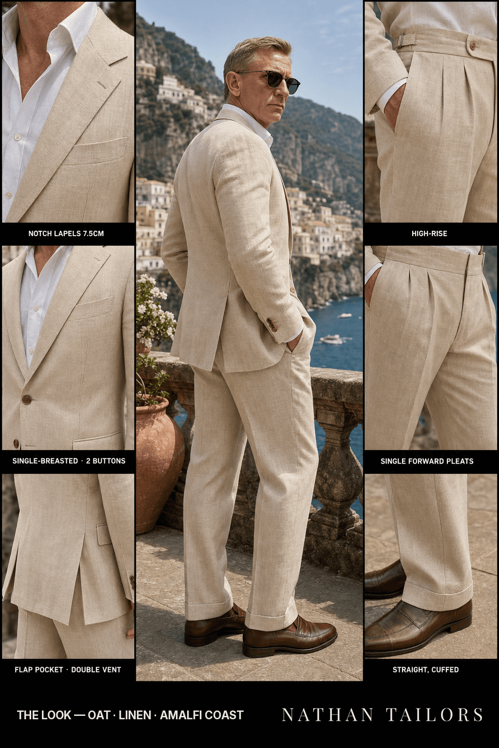 oat single-breasted bespoke suit — custom tailored by Nathan Tailors, the Hoi An custom tailor