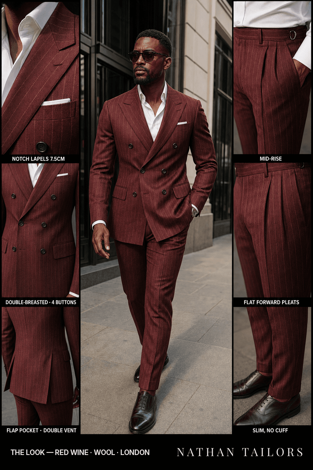 red wine chalk_stripe double-breasted bespoke suit — custom tailored by Nathan Tailors, the Hoi An custom tailor