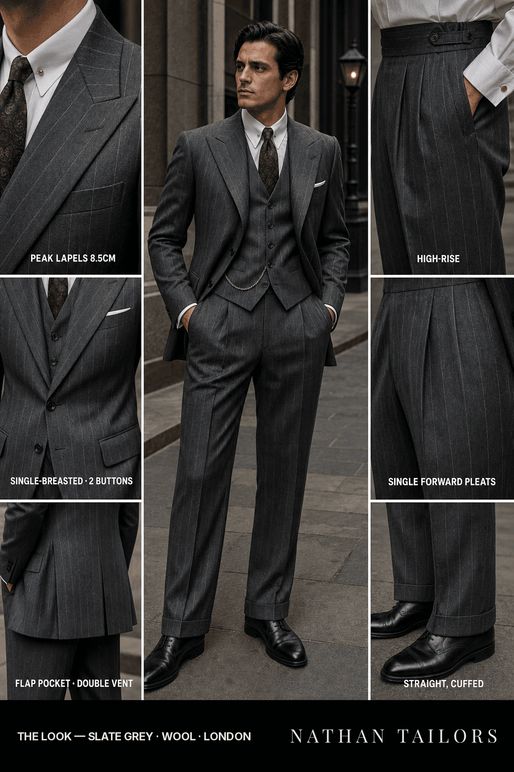 slate grey chalk_stripe single-breasted bespoke suit — custom tailored by Nathan Tailors, the Hoi An custom tailor