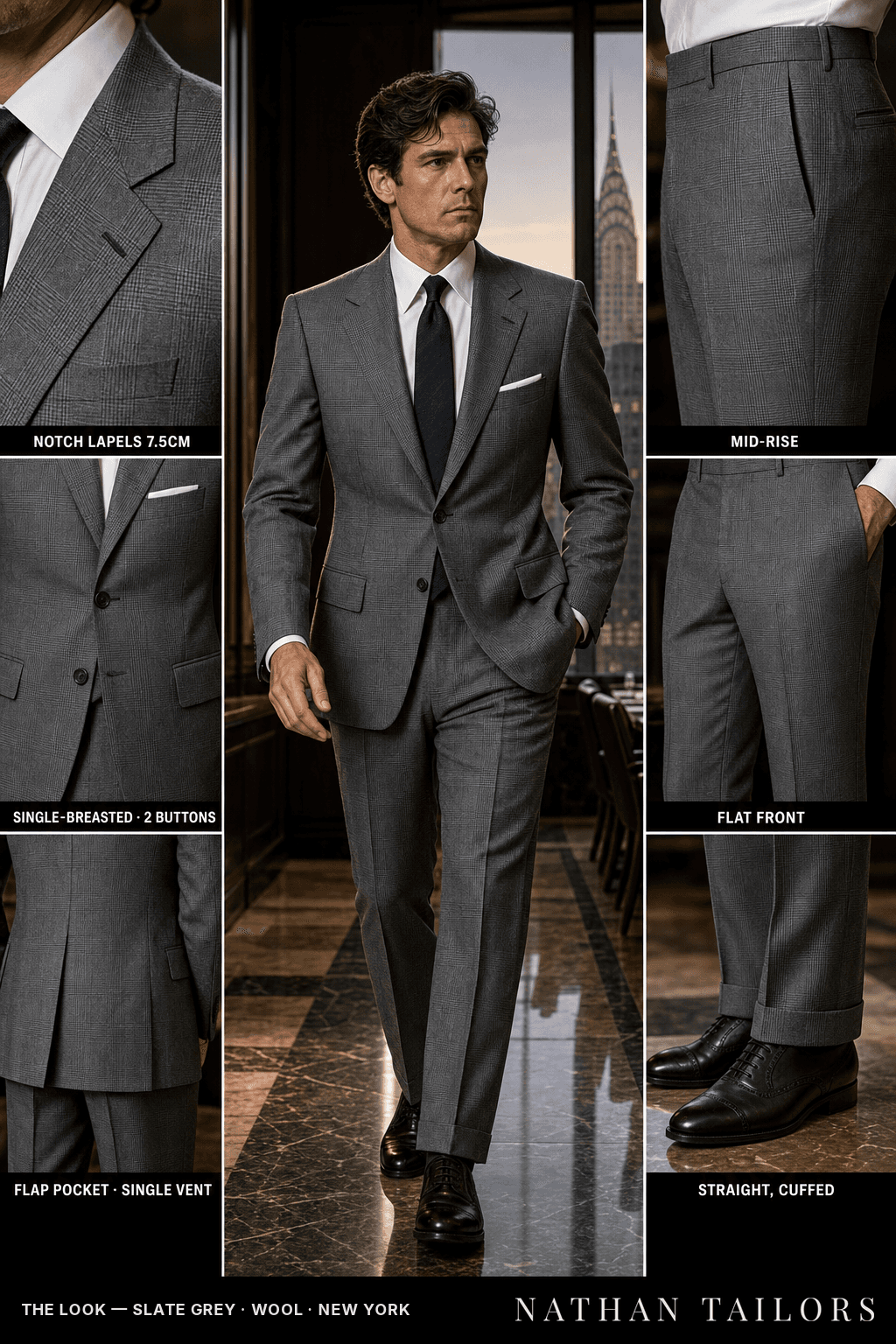 slate grey glen_plaid single-breasted bespoke suit — custom tailored by Nathan Tailors, the Hoi An custom tailor