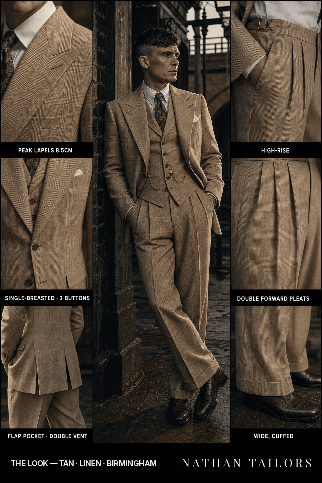tan glen_plaid single-breasted bespoke suit — custom tailored by Nathan Tailors, the Hoi An custom tailor