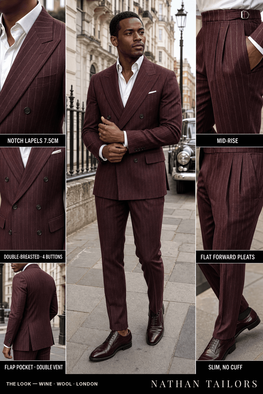 wine chalk_stripe double-breasted bespoke suit — custom tailored by Nathan Tailors, the Hoi An custom tailor