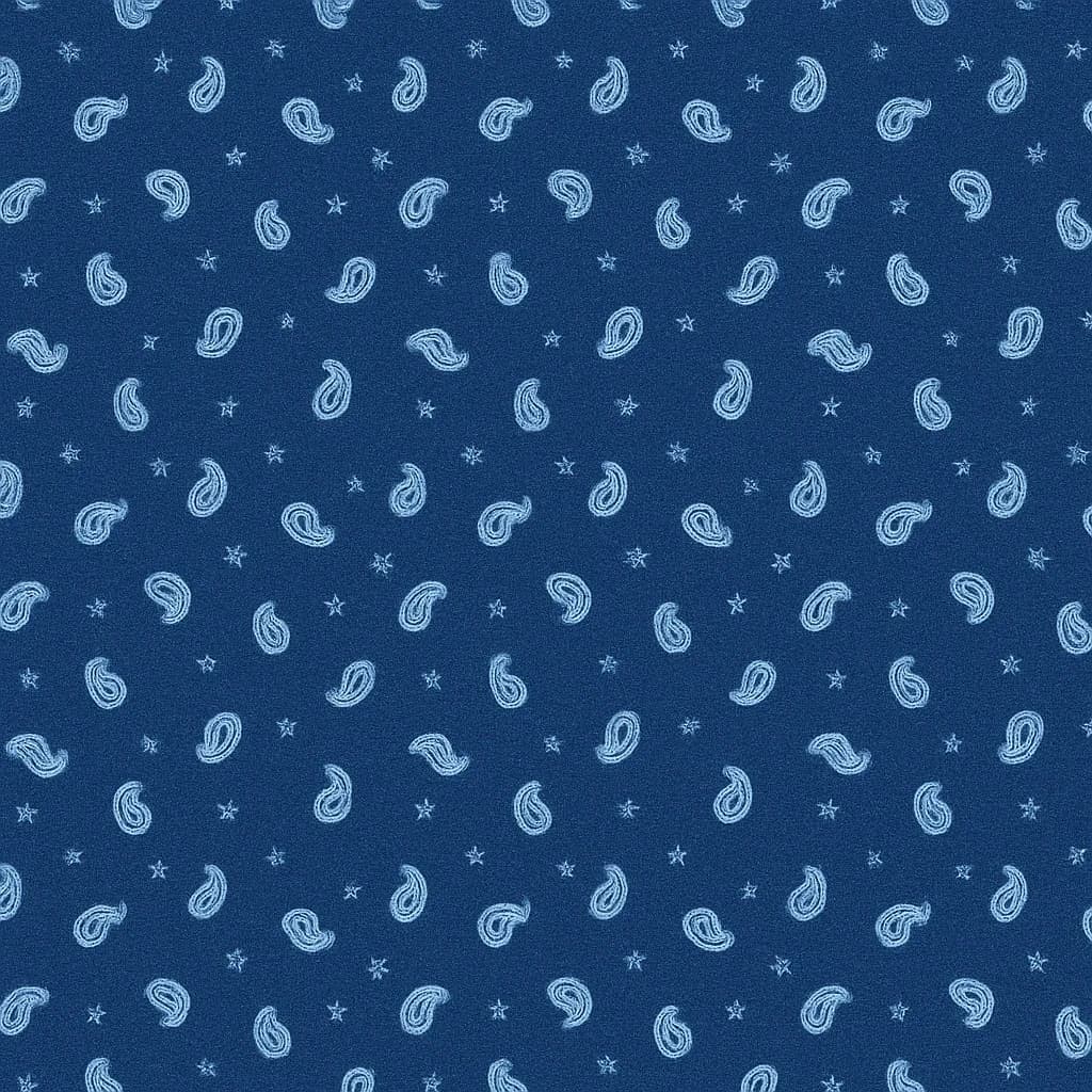 Cotton Blend Dark Navy Light Blue Paisley Business Suits Fabric — Cotton Blend fabric swatch from Nathan Tailors, a Hoi An tailor