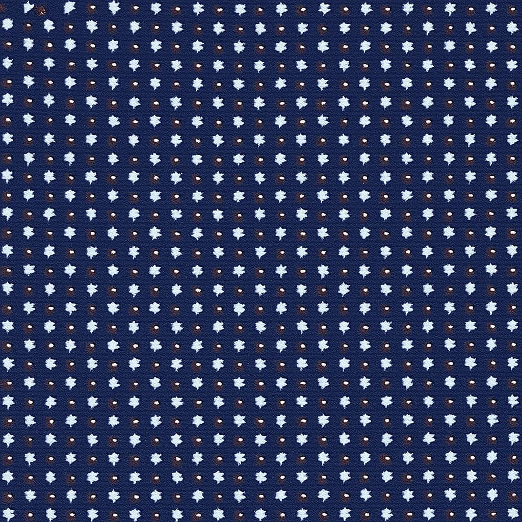 Cotton Blend Navy White Star Pattern Dress Shirts Fabric — Cotton Blend fabric swatch from Nathan Tailors, a Hoi An tailor