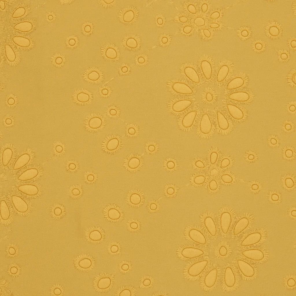 Cotton Pale Gold Light Tan Floral Blouses Fabric — Cotton fabric swatch from Nathan Tailors, a Hoi An tailor