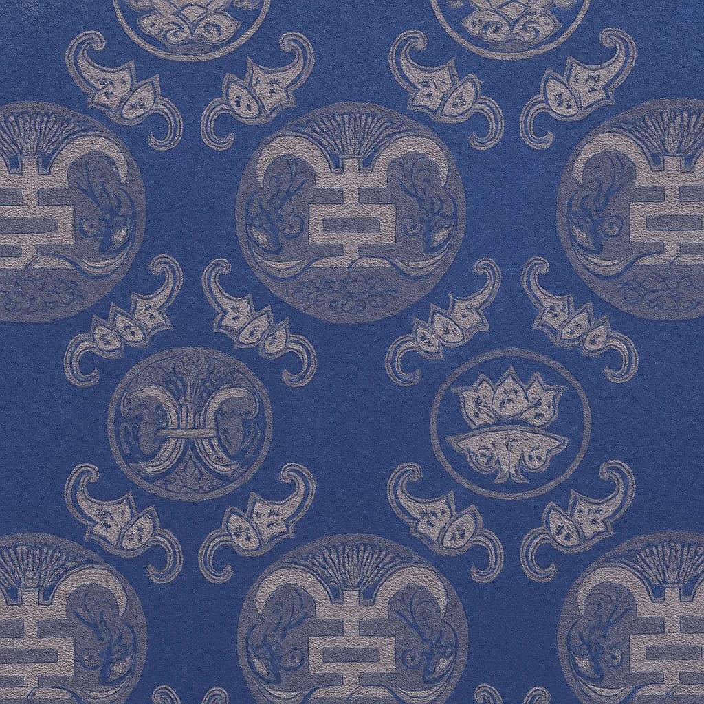 Silk Blend Slate Blue Lavender Gray Periwinkle Abstract Evening Wear Fabric — Silk Blend fabric swatch from a Hoi An tailor