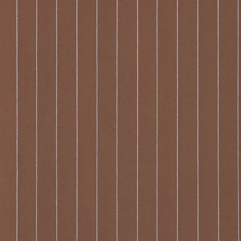 Wool-Cashmere Blend Chestnut Brown White Pinstripe Business Suiting Fabric — Wool-Cashmere Blend fabric swatch from Nathan Tailors, a Hoi An tailor