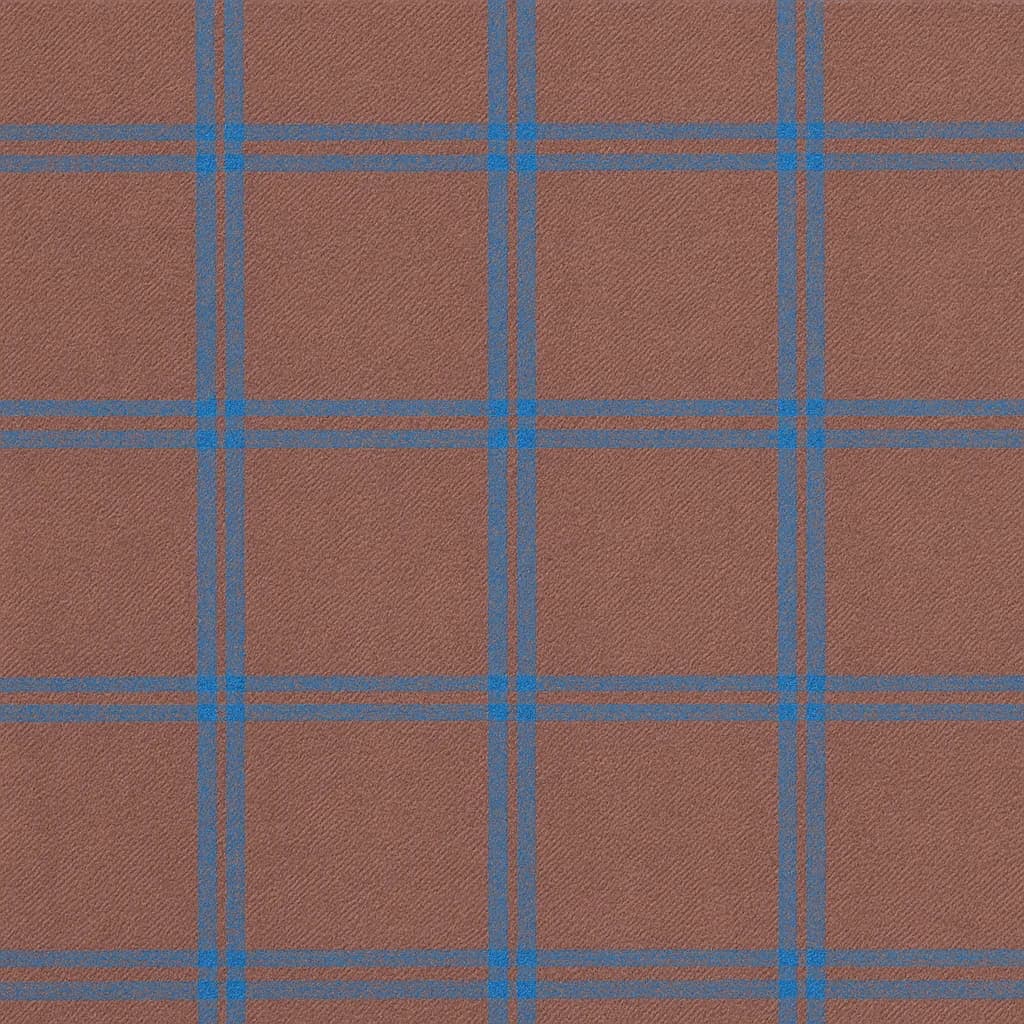 Wool-Cashmere Blend Dusty Brown & Steel Blue Plaid Business Suiting Fabric — Wool-Cashmere Blend fabric swatch from Nathan Tailors, a Hoi An tailor