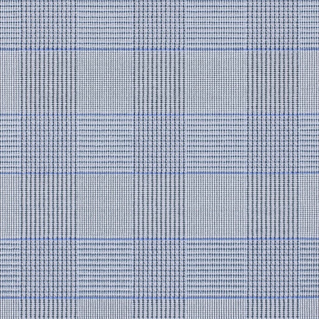 Wool-Cashmere Blend Slate Blue Light Gray Houndstooth Plaid Business Suiting Fabric — Wool-Cashmere Blend fabric swatch from a Hoi An tailor