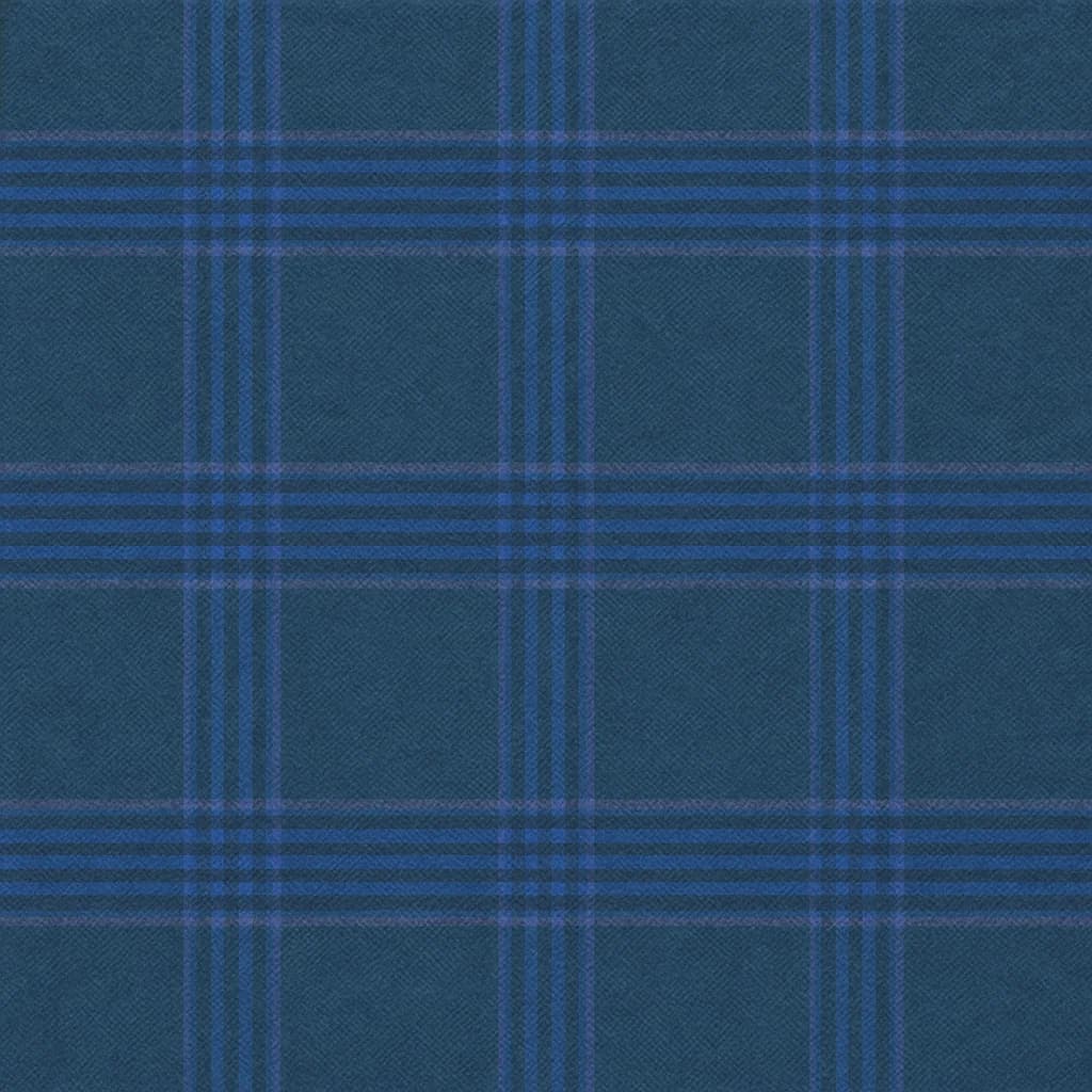 Wool-Cashmere Blend Slate Blue Plaid Business Suiting Fabric — Wool-Cashmere Blend fabric swatch from Nathan Tailors, a Hoi An tailor