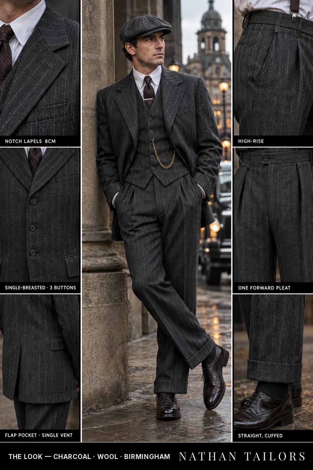 charcoal chalk_stripe single-breasted bespoke suit โ custom tailored by Nathan Tailors, the Hoi An custom tailor