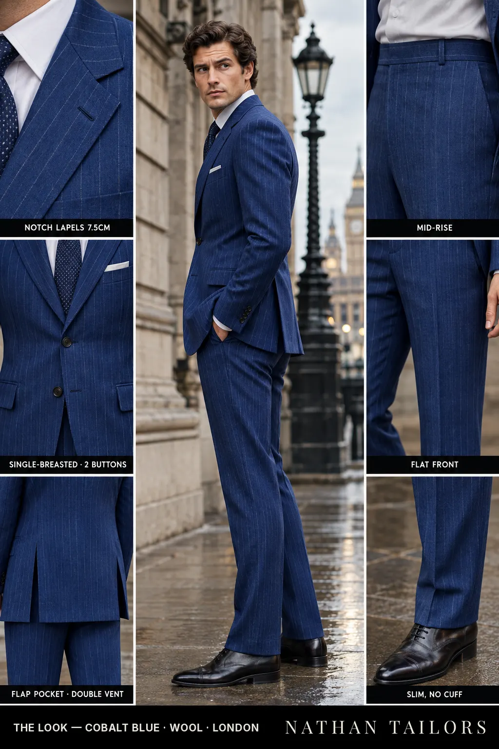 cobalt blue chalk_stripe single-breasted bespoke suit — custom tailored by Nathan Tailors, the Hoi An custom tailor