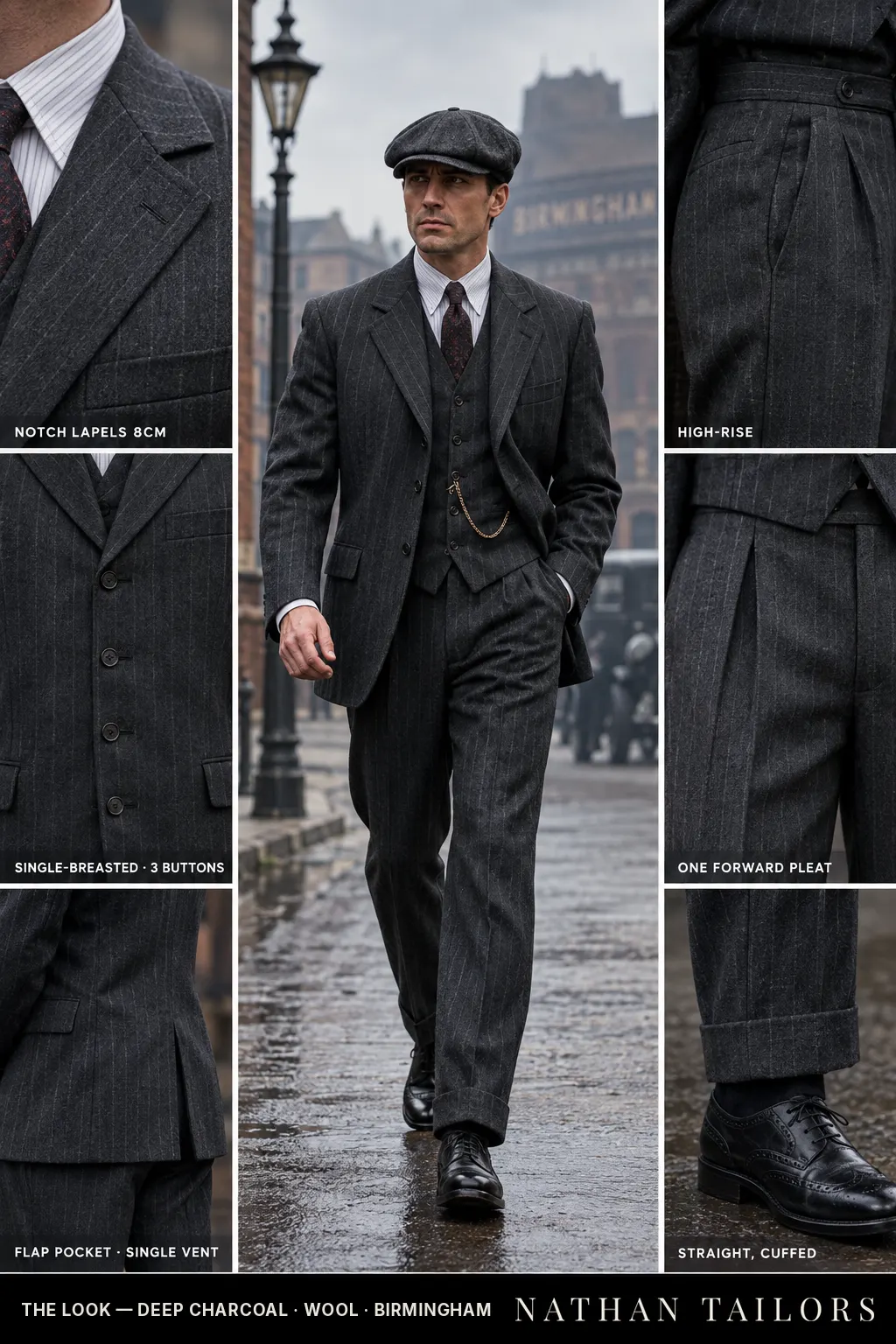 deep charcoal chalk_stripe single-breasted bespoke suit — custom tailored by Nathan Tailors, the Hoi An custom tailor