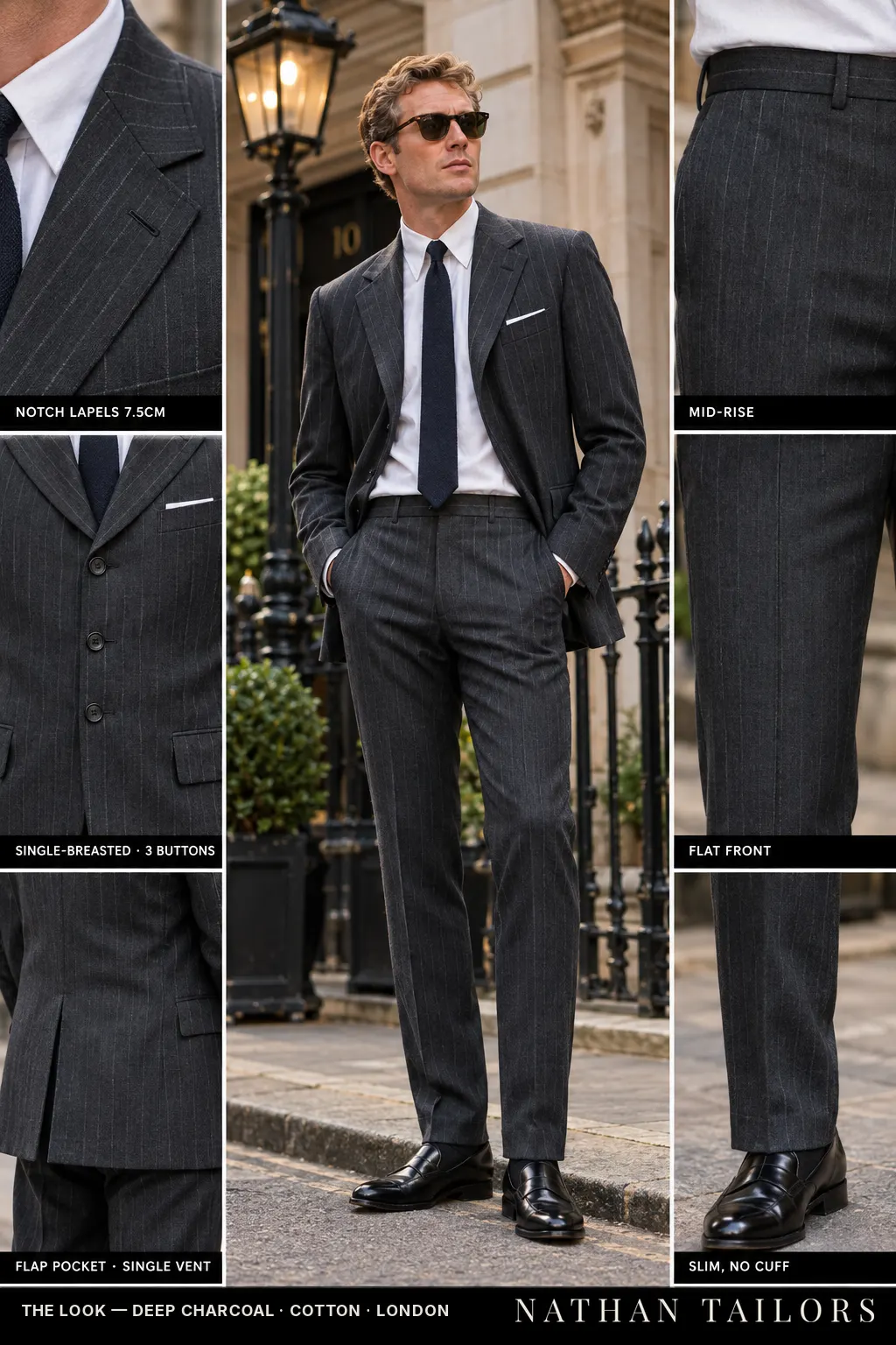 deep charcoal chalk_stripe single-breasted bespoke suit โ custom tailored by Nathan Tailors, the Hoi An custom tailor