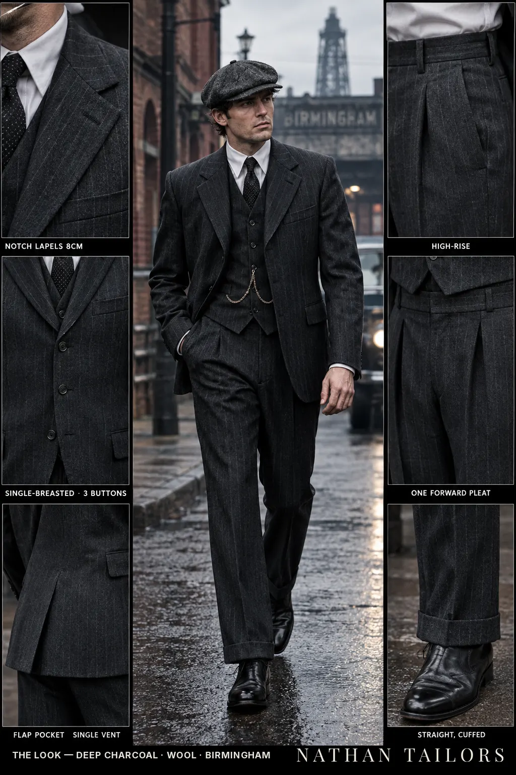 deep charcoal chalk_stripe single-breasted bespoke suit โ custom tailored by Nathan Tailors, the Hoi An custom tailor
