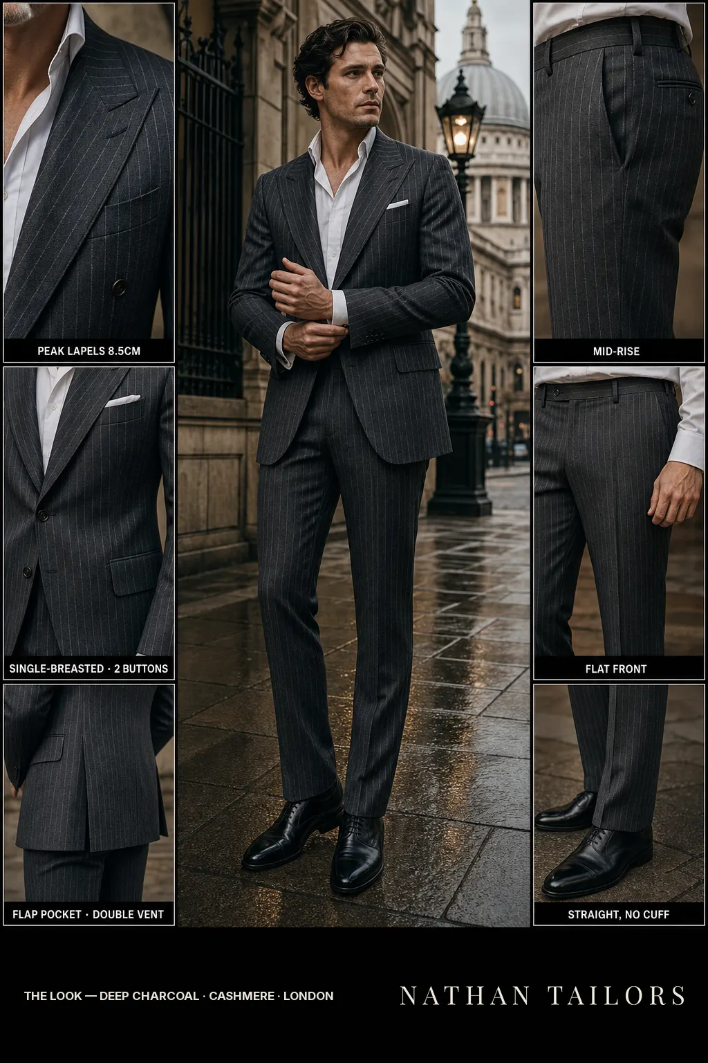 deep charcoal chalk_stripe single-breasted bespoke suit — custom tailored by Nathan Tailors, the Hoi An custom tailor