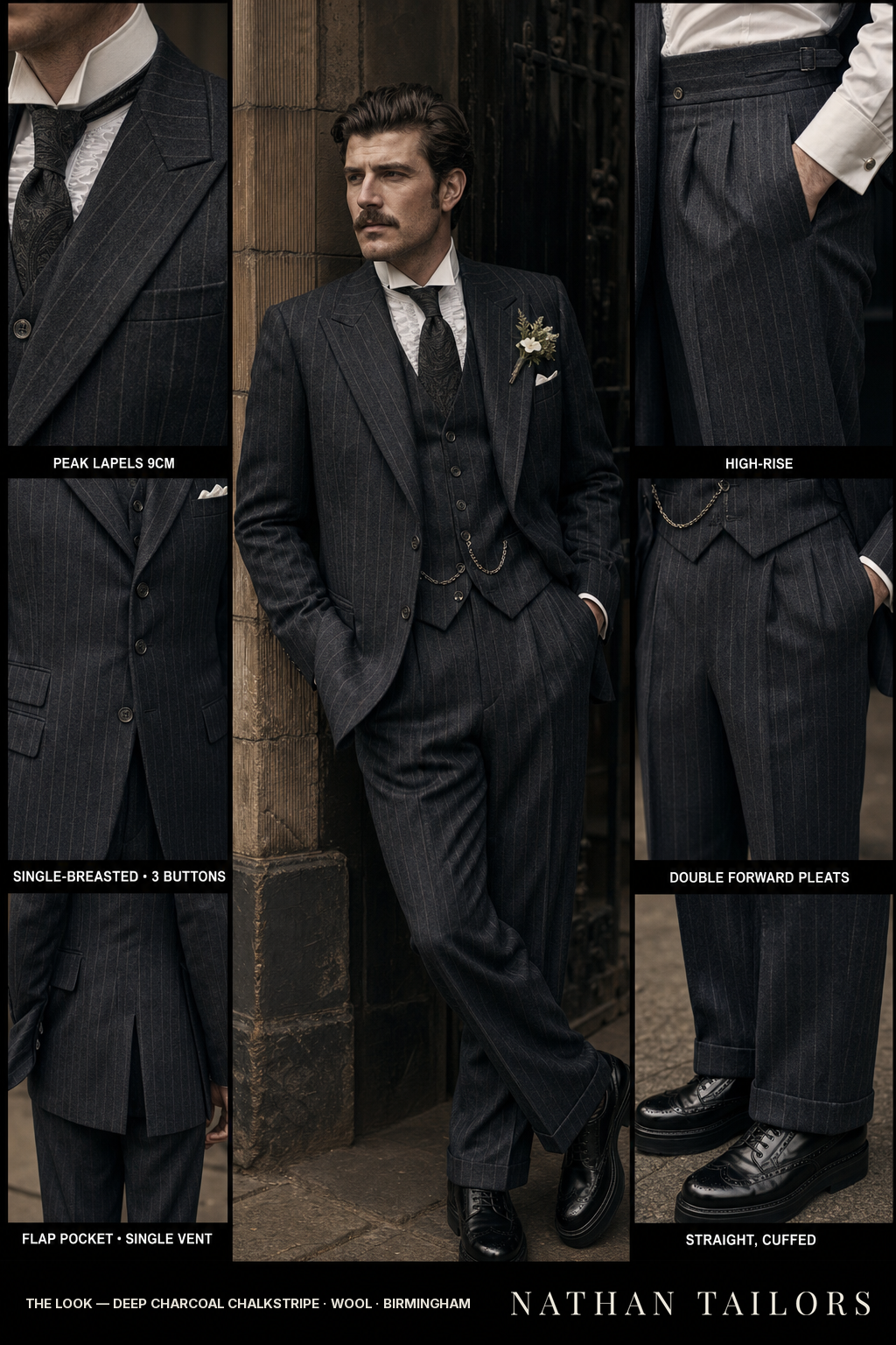 Mid Grey Single-Breasted Bespoke Suit | Custom Tailored | Nathan