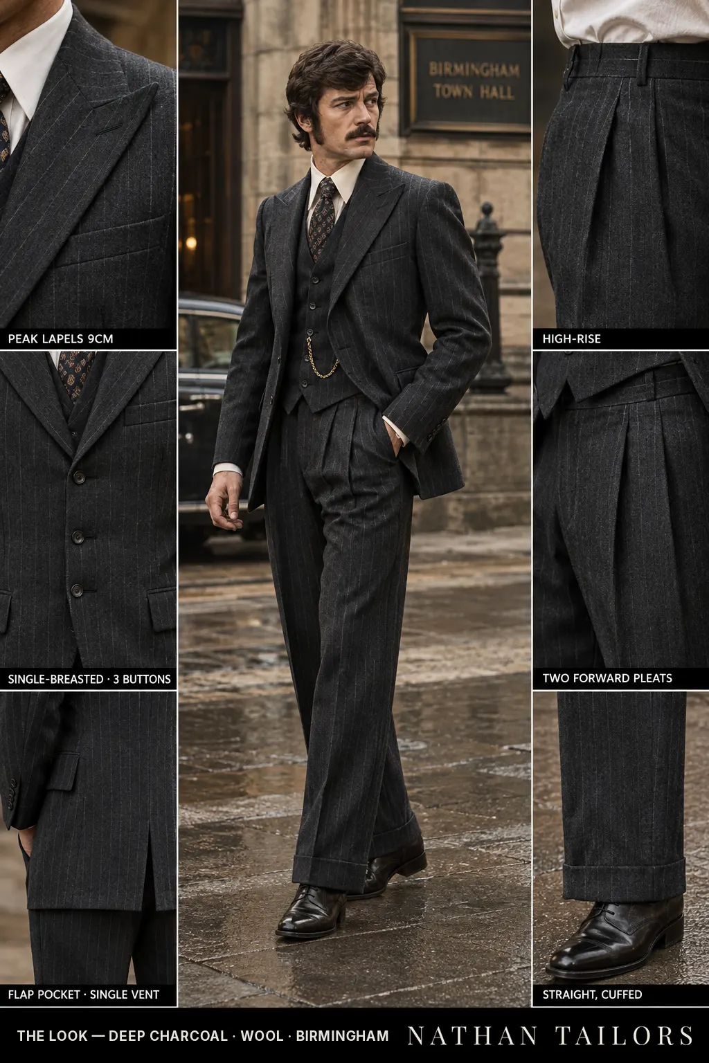 deep charcoal chalk_stripe single-breasted bespoke suit โ custom tailored by Nathan Tailors, the Hoi An custom tailor