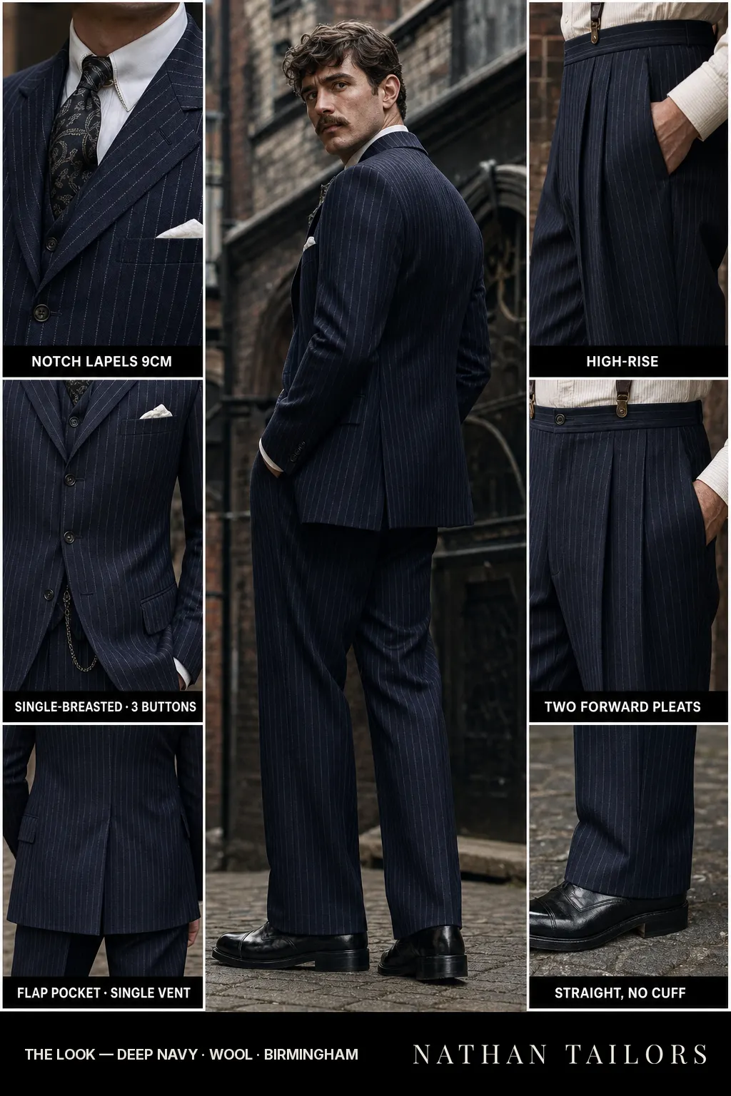 deep navy chalk_stripe single-breasted bespoke suit — custom tailored by Nathan Tailors, the Hoi An custom tailor