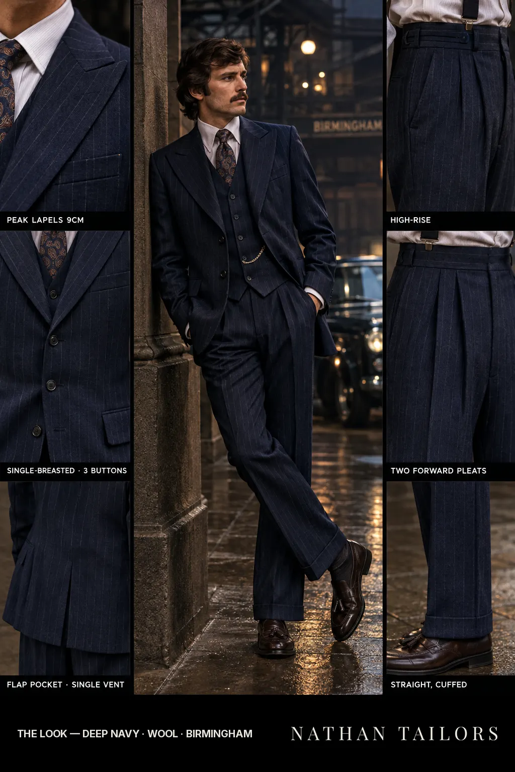 deep navy chalk_stripe single-breasted bespoke suit โ custom tailored by Nathan Tailors, the Hoi An custom tailor
