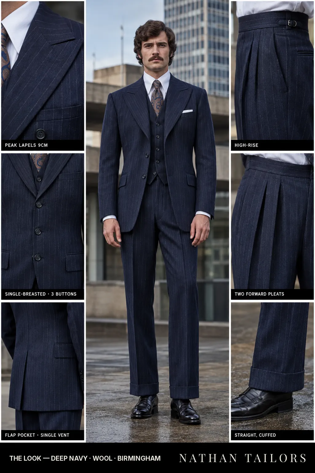 deep navy chalk_stripe single-breasted bespoke suit — custom tailored by Nathan Tailors, the Hoi An custom tailor