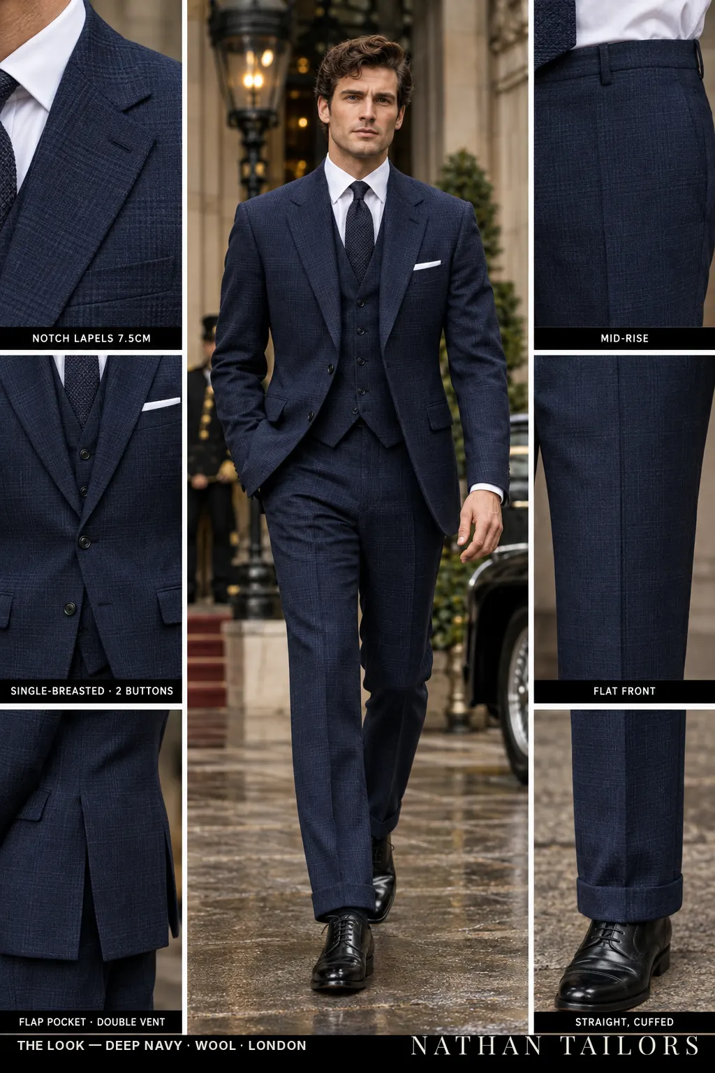 deep navy glen_plaid single-breasted bespoke suit — custom tailored by Nathan Tailors, the Hoi An custom tailor