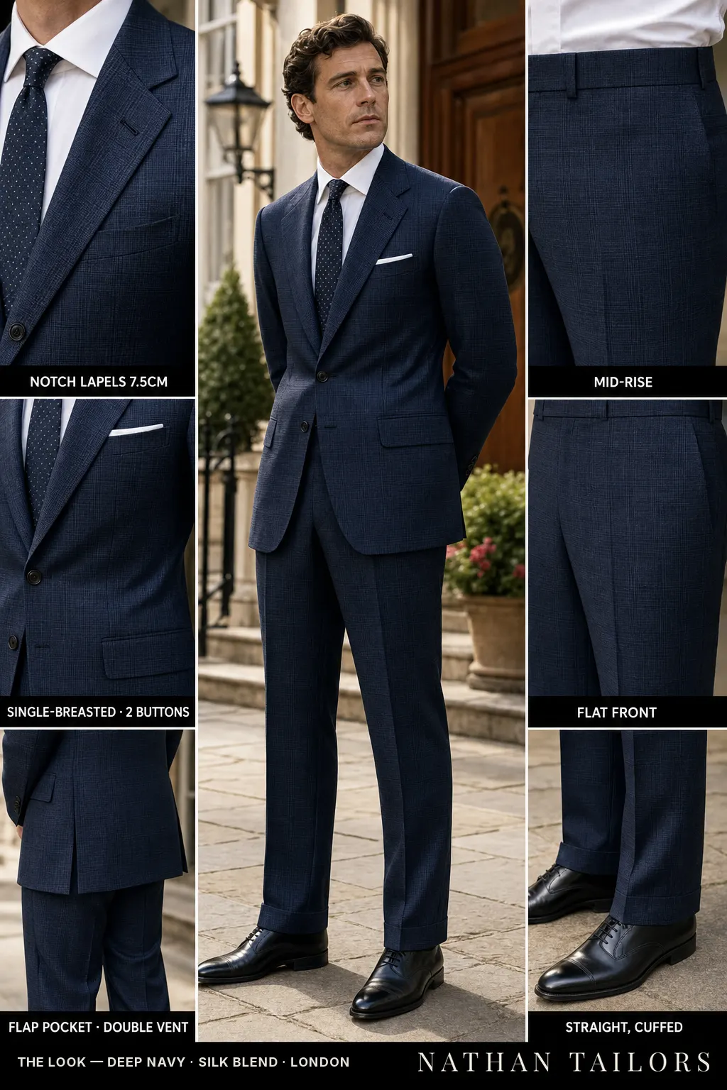 deep navy glen_plaid single-breasted bespoke suit — custom tailored by Nathan Tailors, the Hoi An custom tailor