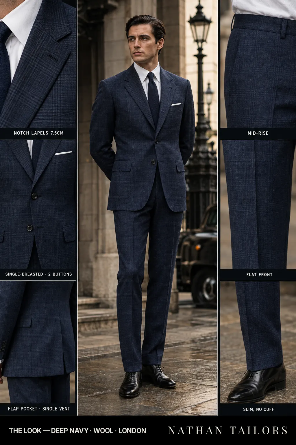 deep navy glen_plaid single-breasted bespoke suit — custom tailored by Nathan Tailors, the Hoi An custom tailor