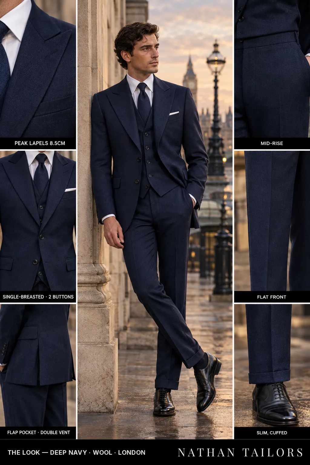 deep navy glen_plaid single-breasted bespoke suit — custom tailored by Nathan Tailors, the Hoi An custom tailor
