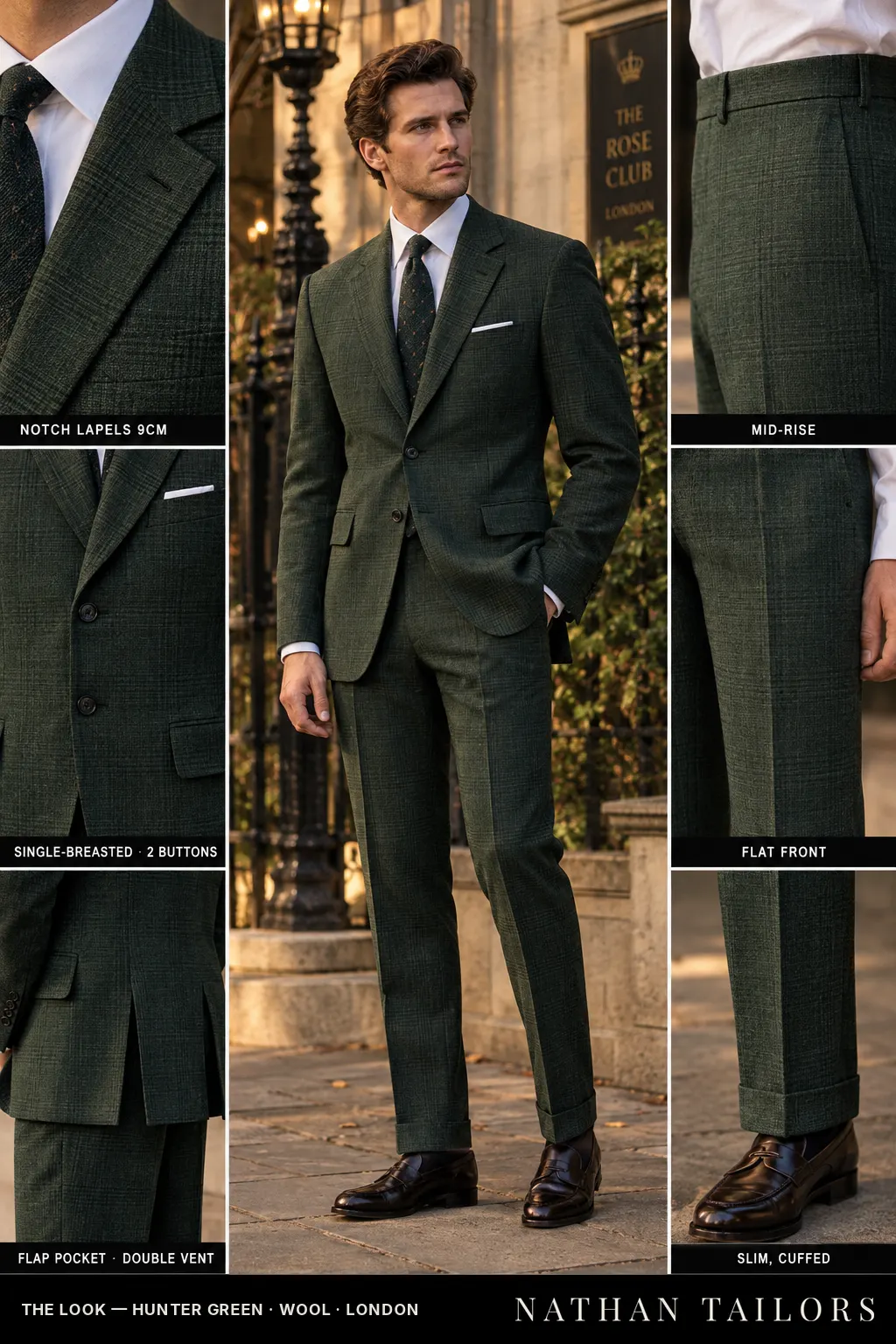 hunter green glen_plaid single-breasted bespoke suit — custom tailored by Nathan Tailors, the Hoi An custom tailor
